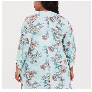 Torrid teal floral kimono